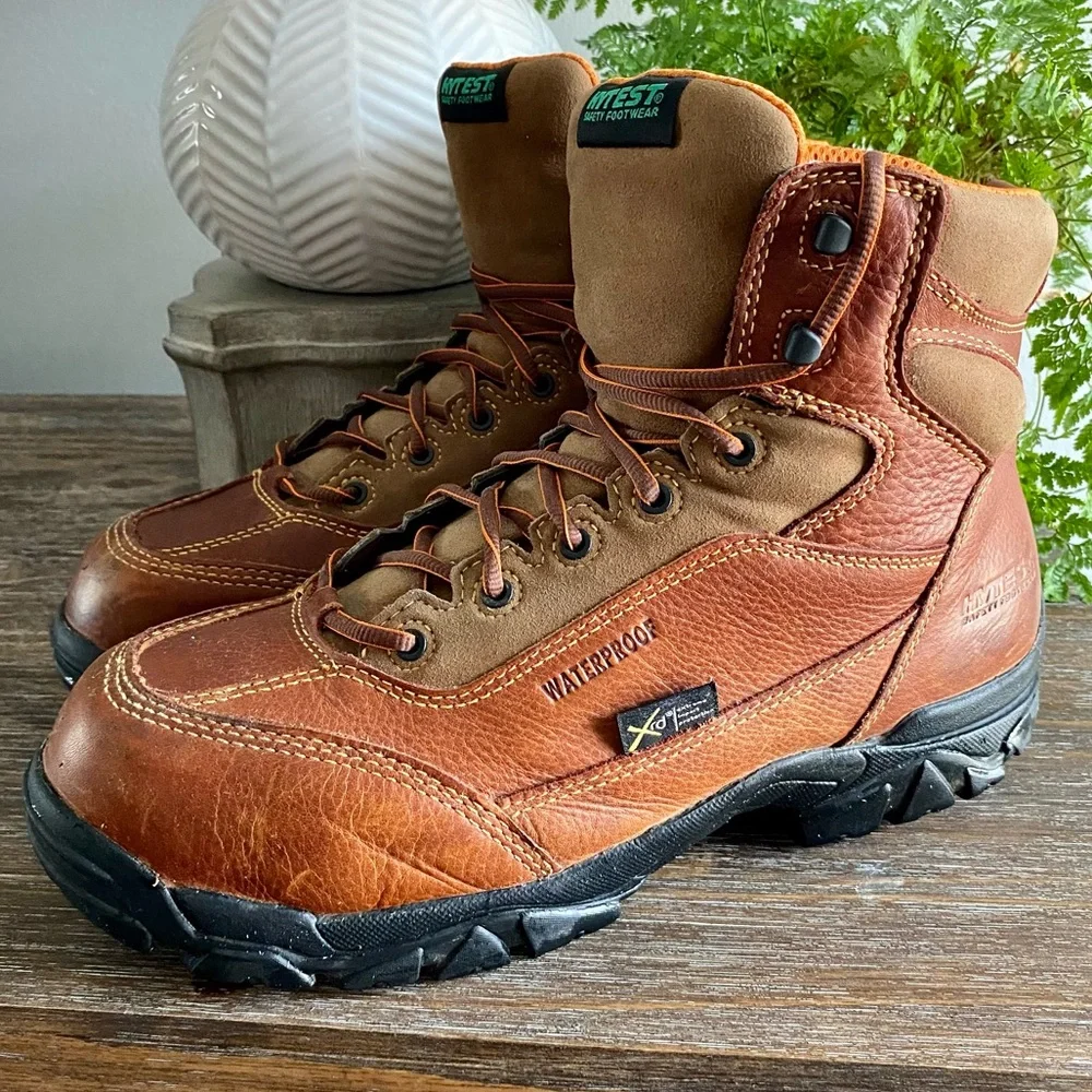 HYTEST Mens Waterproof Leather Composite Toe Poron XRD Met-Guard 6”‎ Boots 12W